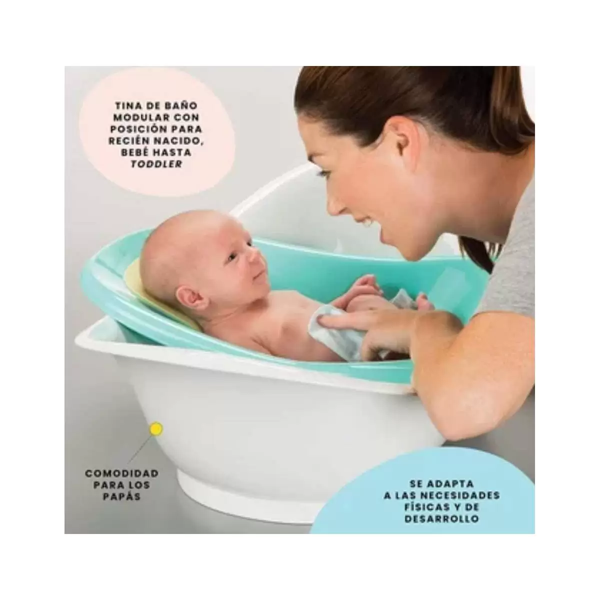 Bañera Bebe 3 En 1 Infantil Baño Seguro Relajante Unisex Ref