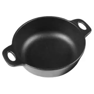 Cazuela redonda 16 cms esmaltada negra mate Victoria