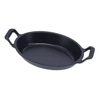 Cazuela ovalada 21X15 cms esmaltada negra mate Victoria