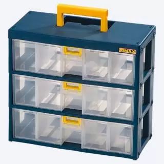 Organizador modular gavetas 3X80 azul oscuro rimax