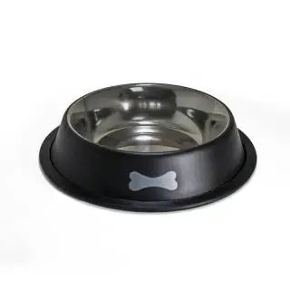 Plato para mascotas metalico negro puppyyco estra