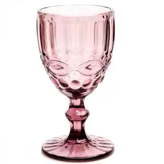 Copa vino-agua 10onz arabescos rosa vintage oct