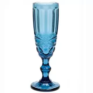 Copa champaña 5.5onz arabesco azul vintage oct