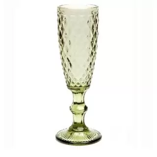 Copa champaña 5.5 onzs barroco verde vintage oct