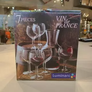 Set 7pzs un decanter + 6 copas para vino Luminarc