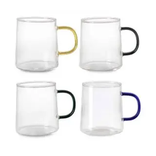 Set x 4 mugs en vidrio 10oz con asa de color Oct