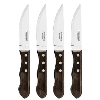 Juego 4 cuchillos jumbo polywood castaño Tramontina