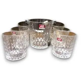 Set whisky - hielera + vasos 8pzs Premium glass