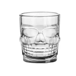 Vaso rockero calavera transparente 300ML Alana