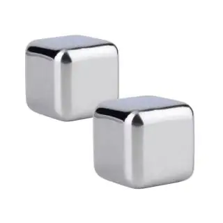 Set x2 cubos de hielo metalicos Bartending