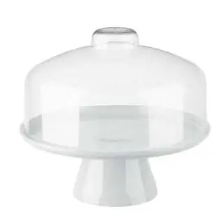 Tortera ps con tapa 32CM cake blanca Alumar