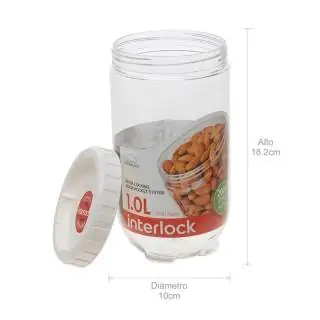Recipiente circular interlock 1LT blanco Estra