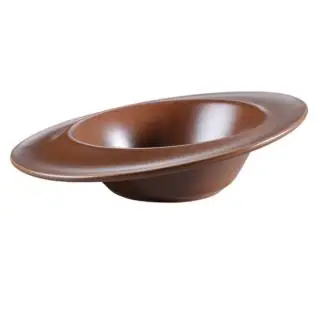 Plato hondo 593CC Terracota brillante taller Corona