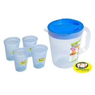 Jarra caribe 3.5LT + 4 Vasos Caribe NP