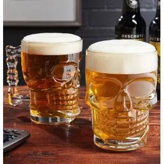 Jarra cervecero calavera transparente 500ML Alana