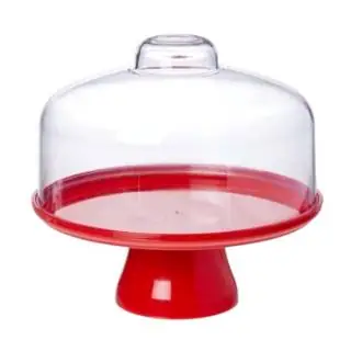 Tortera ps con tapa 32CM cake roja Alumar
