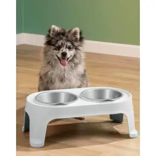 Comedor para perro gris hielo Rimax