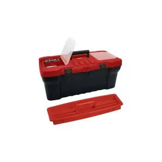 Caja de herramientas 20"" cierre plastico negro-rojo Rimax