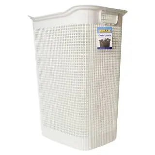 Cesta de ropa Linum blanca Rimax