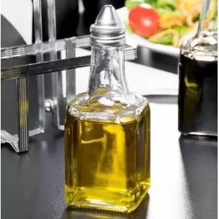 Frasco para vinagre o aceite fabricado en vidrio y tapa cromada update